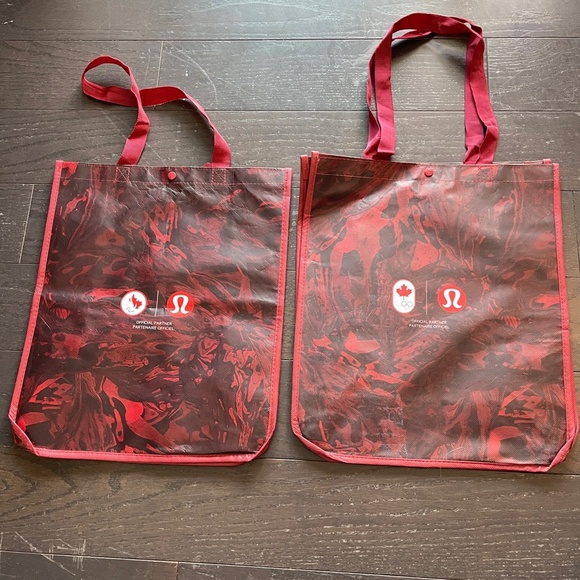 lululemon large reusable collectible tote shopping bags gift tote set of 2 - Picture 2 of 4